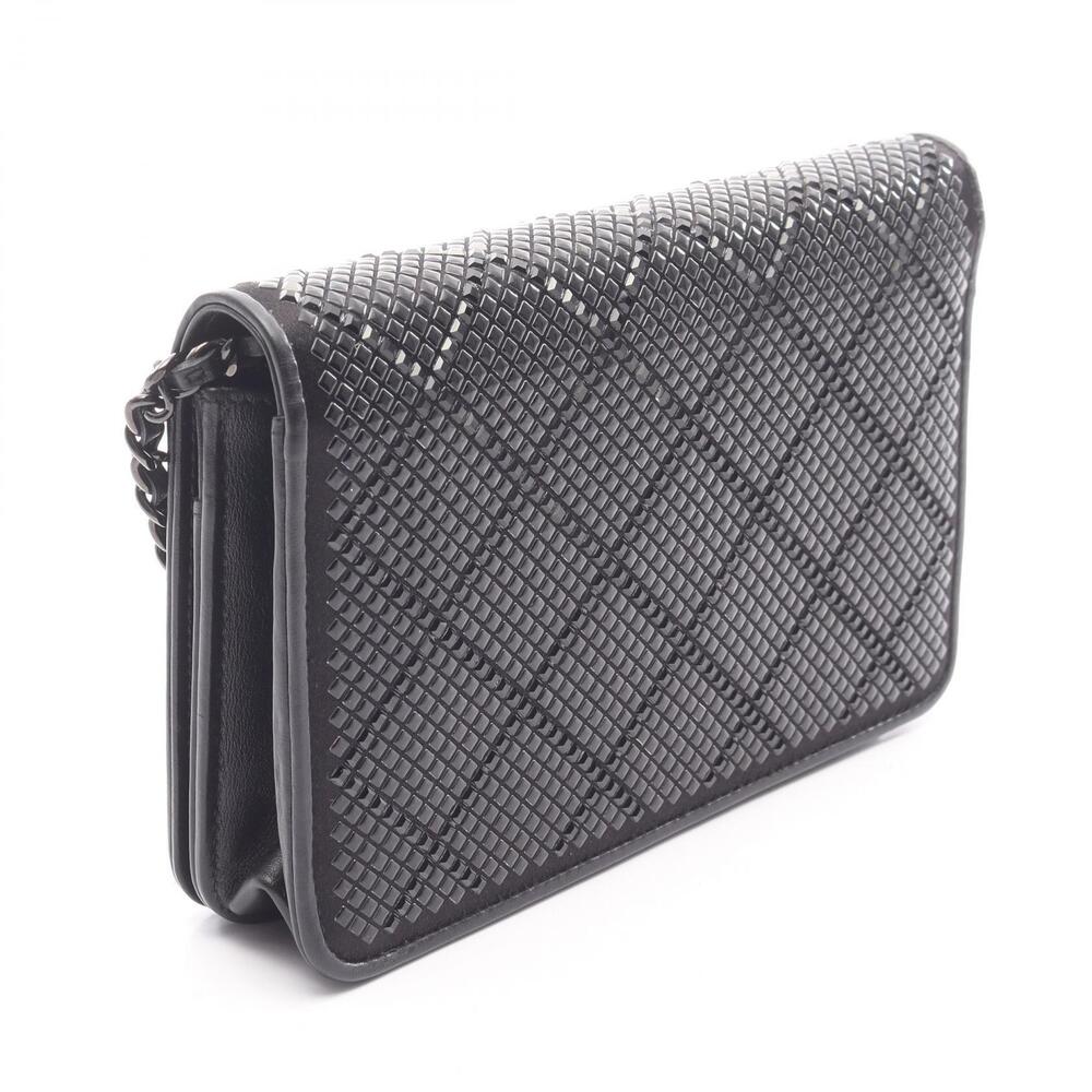 Chanel Black Bag Leather Matelasse Jeweled Shoulder Black